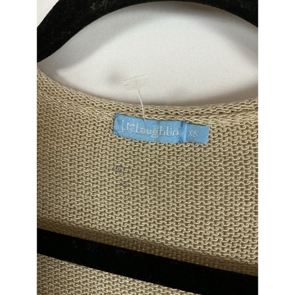J McLaughlin Open Knit Sweater Womens Sz: XS V Neck Long Sleeve Tan NWOT - Picture 4 of 6